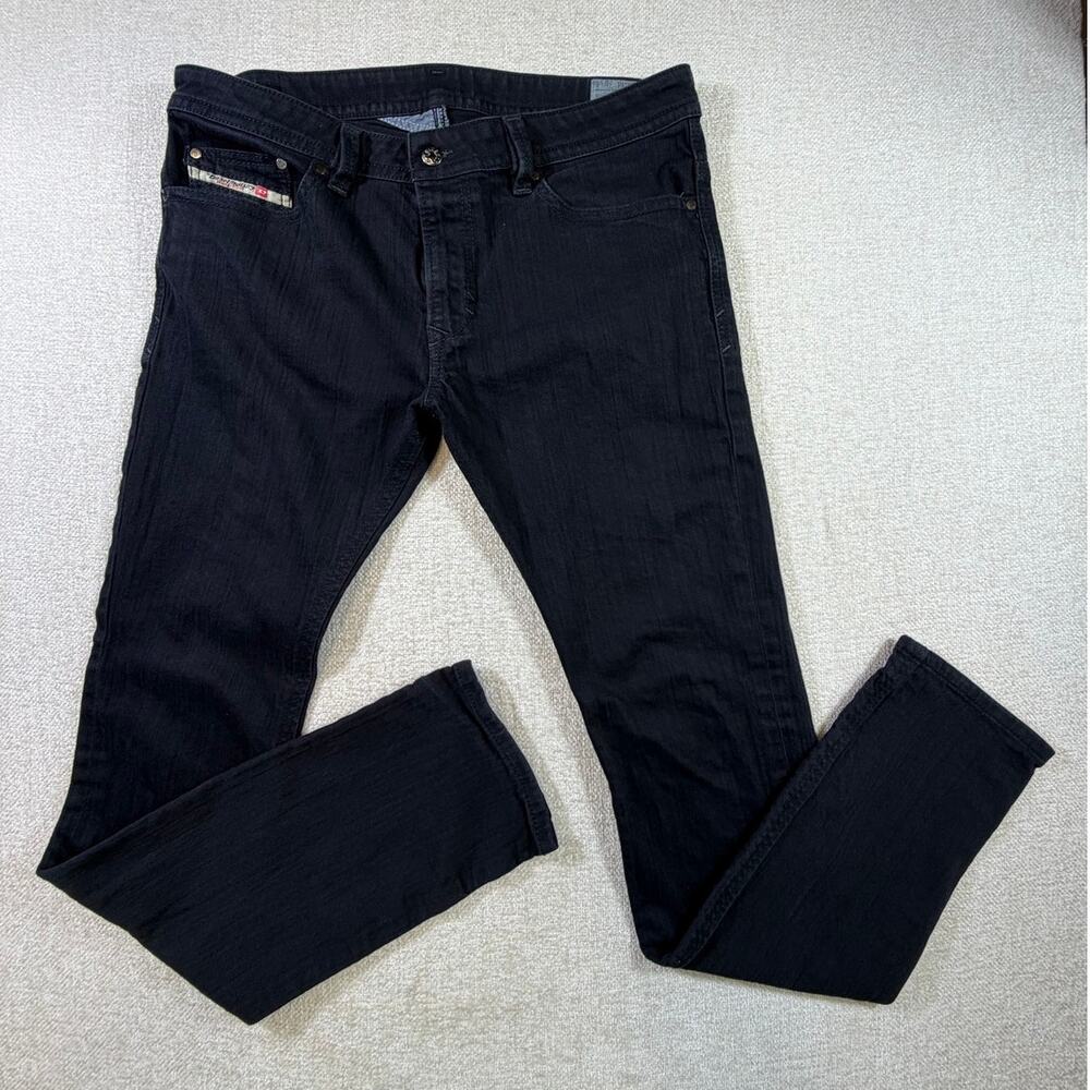 Diesel Industry Men Black 34 Thavar Slim Skinny Stretch Denim Jeans Pants